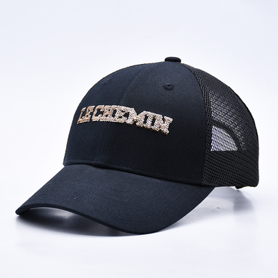 Đen 6 Panel Mesh Trùm xe tải Glitter Trùm xe tải chất lượng cao thời trang Sequins thêu Trùm xe tải