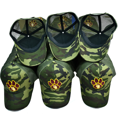 Green Mesh Trucker Hat Custom 6 Panel Gorra Trucker Cap với Logo thêu