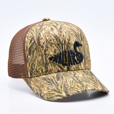 Thiết kế thời trang Curved Brim Sport 6 Panel Trucker Mesh Hat Custom 3d thêu