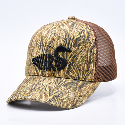 Thiết kế thời trang Curved Brim Sport 6 Panel Trucker Mesh Hat Custom 3d thêu