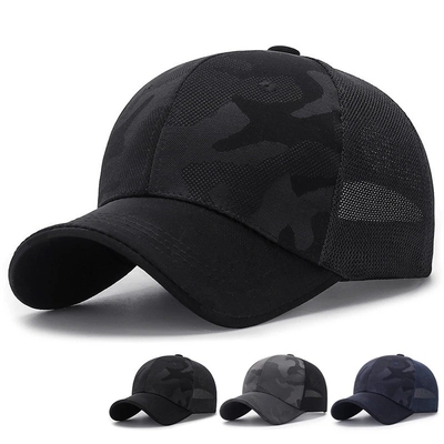 chất lượng cao người đàn ông Trucker mũ nhà sản xuất bán buôn Camo ngụy trang cong cạnh lưới mũ