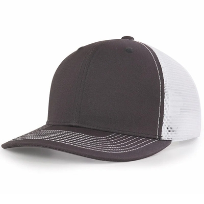 Custom Pre Curved Mesh Hat Cotton Trucker Cap với Snapback nhựa