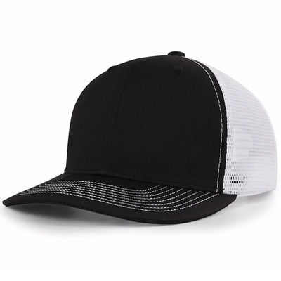Custom Pre Curved Mesh Hat Cotton Trucker Cap với Snapback nhựa