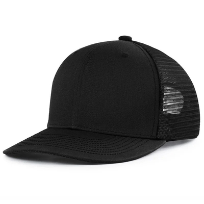 Custom Pre Curved Mesh Hat Cotton Trucker Cap với Snapback nhựa