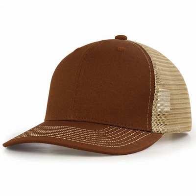 Custom Pre Curved Mesh Hat Cotton Trucker Cap với Snapback nhựa