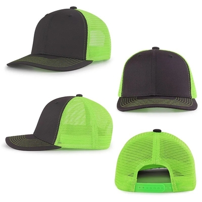 Custom Pre Curved Mesh Hat Cotton Trucker Cap với Snapback nhựa