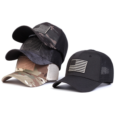 Đặt hàng được thêu theo yêu cầu Xây dựng 6 tấm vải bông Twill Profile Trucker Cap với visor cong