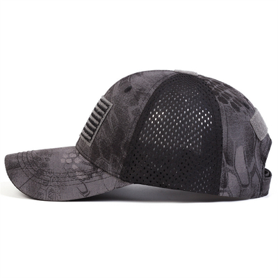 Đặt hàng được thêu theo yêu cầu Xây dựng 6 tấm vải bông Twill Profile Trucker Cap với visor cong