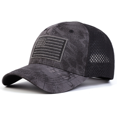 Đặt hàng được thêu theo yêu cầu Xây dựng 6 tấm vải bông Twill Profile Trucker Cap với visor cong