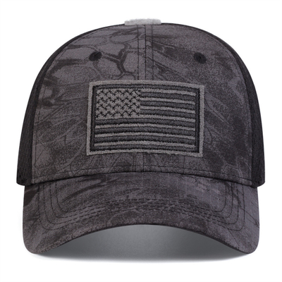 Đặt hàng được thêu theo yêu cầu Xây dựng 6 tấm vải bông Twill Profile Trucker Cap với visor cong