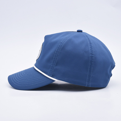 Đồ bán buôn Blue Rope Baseball Cap Custom Structured Embroidery Logo 5 Panel Golf Hat Gorras