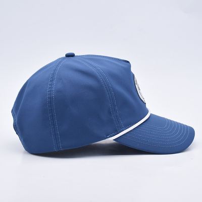 Đồ bán buôn Blue Rope Baseball Cap Custom Structured Embroidery Logo 5 Panel Golf Hat Gorras