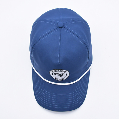 Đồ bán buôn Blue Rope Baseball Cap Custom Structured Embroidery Logo 5 Panel Golf Hat Gorras