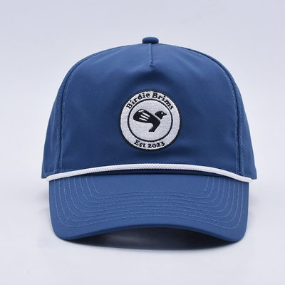 Đồ bán buôn Blue Rope Baseball Cap Custom Structured Embroidery Logo 5 Panel Golf Hat Gorras