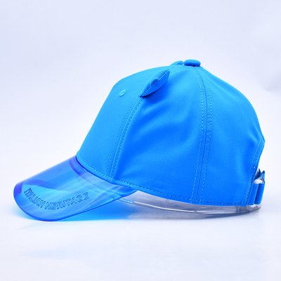 Nhà máy mũ Oem bán buôn chất lượng cao 5 bảng trẻ em bóng chày mũ tùy chỉnh minh bạch Pvc brim trẻ em bóng chày mũ