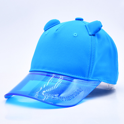 Nhà máy mũ Oem bán buôn chất lượng cao 5 bảng trẻ em bóng chày mũ tùy chỉnh minh bạch Pvc brim trẻ em bóng chày mũ