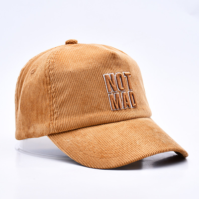 Custom 3d cấu trúc thêu Corduroy Gorras Baseball Cap bán buôn 5 bảng điều chỉnh Snapback Baseball Cap
