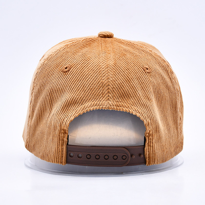 Custom 3d cấu trúc thêu Corduroy Gorras Baseball Cap bán buôn 5 bảng điều chỉnh Snapback Baseball Cap