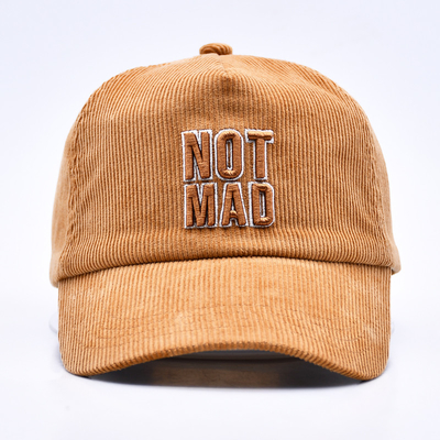 Custom 3d cấu trúc thêu Corduroy Gorras Baseball Cap bán buôn 5 bảng điều chỉnh Snapback Baseball Cap