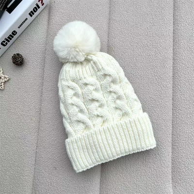 Tùy chỉnh trên tất cả các in mũ cá mùa đông ấm áp cá Beanie Rib đan bông Pom Pom mũ