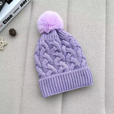 Tùy chỉnh trên tất cả các in mũ cá mùa đông ấm áp cá Beanie Rib đan bông Pom Pom mũ