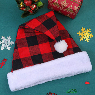 Người lớn mùa đông plaid Christmas mũ tùy chỉnh trang trí ấm áp Skullies Beanies đan mũ