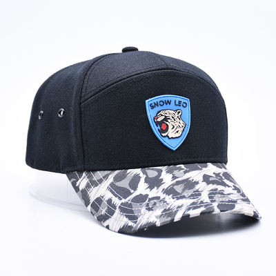 OEM bán buôn cao su Patch Baseball Cap Logo tùy chỉnh thêu 7 Panel Baseball Hat Nhà sản xuất
