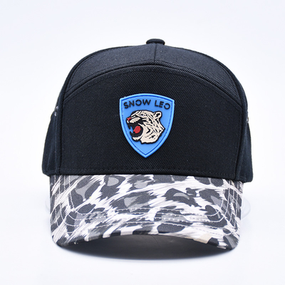 OEM bán buôn cao su Patch Baseball Cap Logo tùy chỉnh thêu 7 Panel Baseball Hat Nhà sản xuất