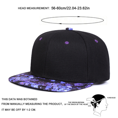 Chất lượng cao Starry Sky Printing Snapback Hat thiết kế logo tùy chỉnh Bill Flat Hat 6 Panel Snapback Cap