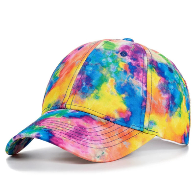 Custom Fashion Hip Hop 6 Panel Tie Dye Baseball Hat Cap High Crown Irregular Print Baseball Hats (Tấm mũ bóng chày không chính xác)