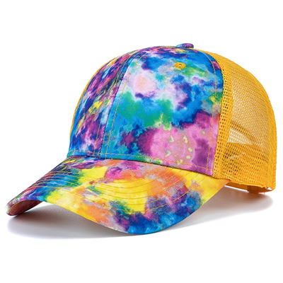 Custom Fashion Hip Hop 6 Panel Tie Dye Baseball Hat Cap High Crown Irregular Print Baseball Hats (Tấm mũ bóng chày không chính xác)
