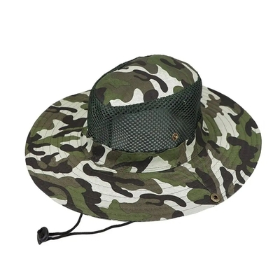 Trò chơi ngoài trời Camo ngụy trang Gã đánh cá nón với Logo tùy chỉnh Săn bắn đi bộ đường dài nón nón