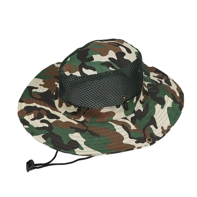 Trò chơi ngoài trời Camo ngụy trang Gã đánh cá nón với Logo tùy chỉnh Săn bắn đi bộ đường dài nón nón