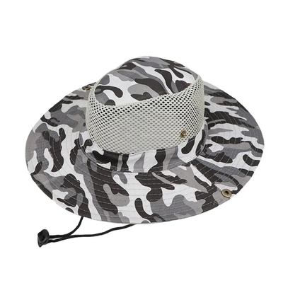 Trò chơi ngoài trời Camo ngụy trang Gã đánh cá nón với Logo tùy chỉnh Săn bắn đi bộ đường dài nón nón