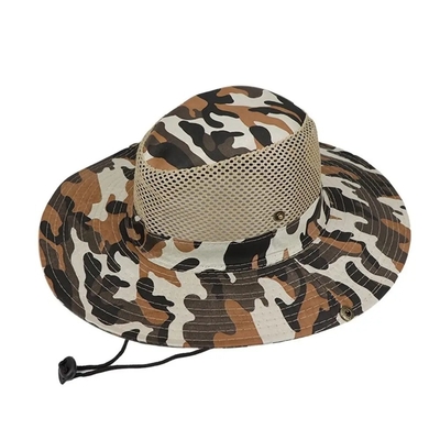 Trò chơi ngoài trời Camo ngụy trang Gã đánh cá nón với Logo tùy chỉnh Săn bắn đi bộ đường dài nón nón