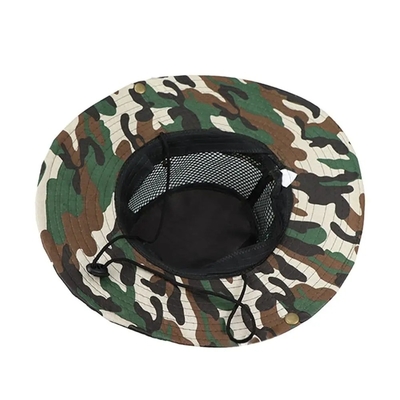 Trò chơi ngoài trời Camo ngụy trang Gã đánh cá nón với Logo tùy chỉnh Săn bắn đi bộ đường dài nón nón