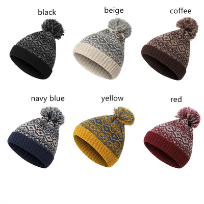 Mùa đông thương hiệu nữ lông Pom Poms Mũ đan đan của cô gái Mũ đậm phụ nữ Skullies Mũ đan