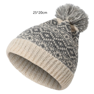Mùa đông thương hiệu nữ lông Pom Poms Mũ đan đan của cô gái Mũ đậm phụ nữ Skullies Mũ đan