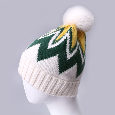 Custom thêu đúc nón mùa đông đan dải mô hình ấm áp mềm Pompom Puff in nón nhà sản xuất