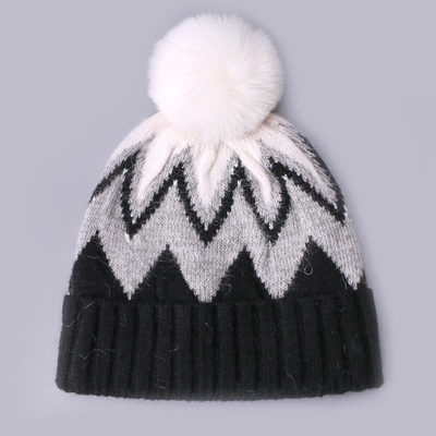 Custom thêu đúc nón mùa đông đan dải mô hình ấm áp mềm Pompom Puff in nón nhà sản xuất
