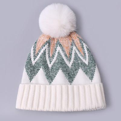 Custom thêu đúc nón mùa đông đan dải mô hình ấm áp mềm Pompom Puff in nón nhà sản xuất