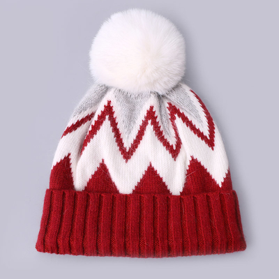 Custom thêu đúc nón mùa đông đan dải mô hình ấm áp mềm Pompom Puff in nón nhà sản xuất