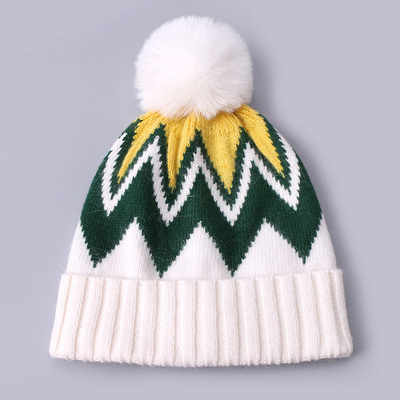 Custom thêu đúc nón mùa đông đan dải mô hình ấm áp mềm Pompom Puff in nón nhà sản xuất