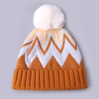 Custom thêu đúc nón mùa đông đan dải mô hình ấm áp mềm Pompom Puff in nón nhà sản xuất