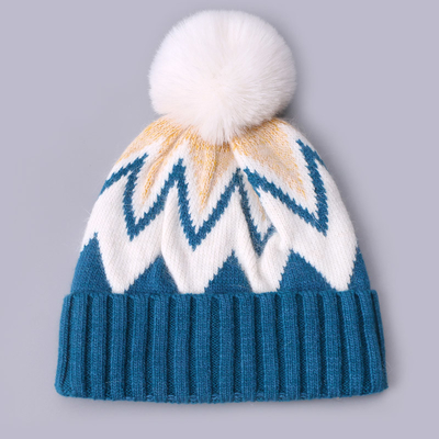 Custom thêu đúc nón mùa đông đan dải mô hình ấm áp mềm Pompom Puff in nón nhà sản xuất