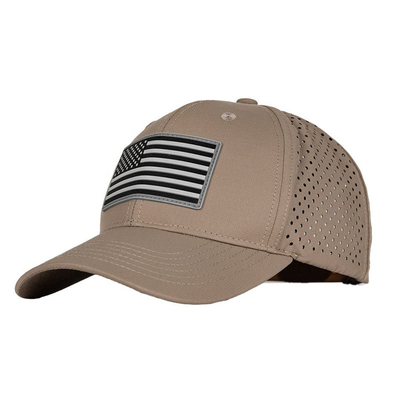 Oen Custom Design American Flag Baseball Cap Đàn ông thêu mũ bóng chày lỗ