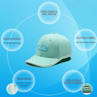 OEM tùy chỉnh Ace cao su Patch PVC Logo bóng chày Cap 6 Panel thể thao mũ Gorras