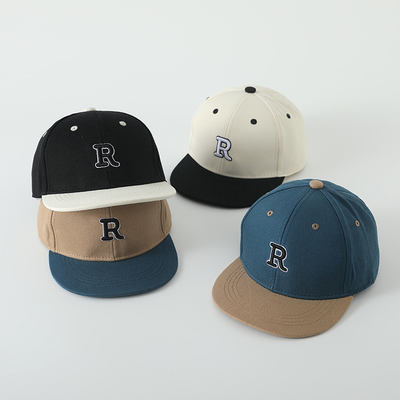 Chất lượng cao trẻ em Cotton Flat Brim Sport Hat thêu lá thư trẻ em ngoài trời Snapback Cap