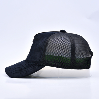 High Profile thêu áo cao su Trucker Cap Logo tùy chỉnh 5 Panel Mesh Trucker Hat