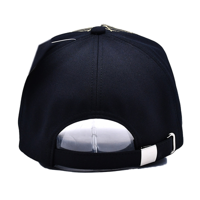 Mũ bóng chày đen cao cấp unisex thêu Gorras Logo tùy chỉnh 5 Panel Cotton Baseball Cap